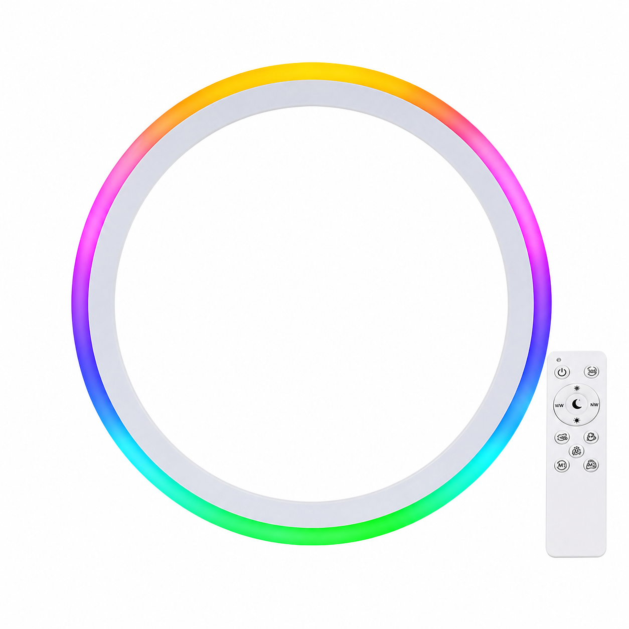 4Pack 13Inch Magic RGB Flush Mount Led Ceiling Light,34W 3400LM Dimmable with Remote Control 3000-6500K+RGB Color Changing Ceiling Light.Surface round Ceiling Lights for Bedroom Living Room (White)