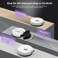 Robot Vacuum and Mop Combo, 6000Pa Robotic Vacuum with Mapping, Self-Emptying Station for 90 Days Hands-Free Cleaning, Lidar Navigation,Wi-Fi/App/Alexa Voice Control, for Carpets&Hard Floors