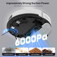Robot Vacuum and Mop Combo, 6000Pa Robotic Vacuum with Mapping, Self-Emptying Station for 90 Days Hands-Free Cleaning, Lidar Navigation,Wi-Fi/App/Alexa Voice Control, for Carpets&Hard Floors