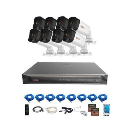 Ultra Commercial Grade 16-Channel 4K 3TB Smart NVR Surveillance System with (8) 4K 8MP Indoor/Outdoor Bullet Cameras